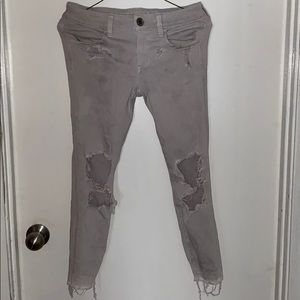 Silver Ripped Jeggings
